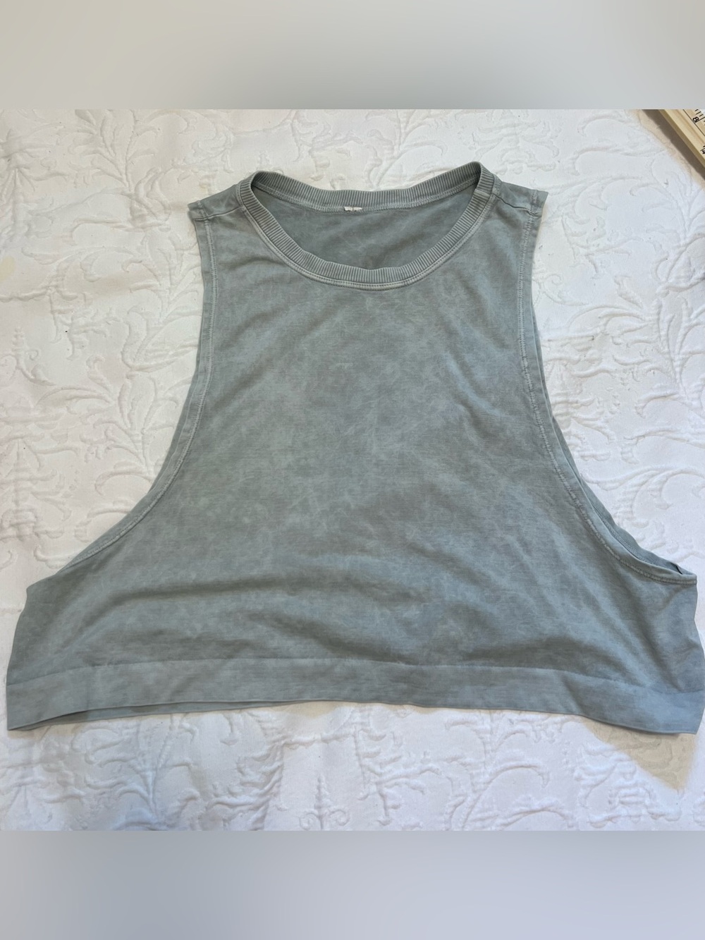 Avocado Muscle Tank Top Cropped Green/Gray size L